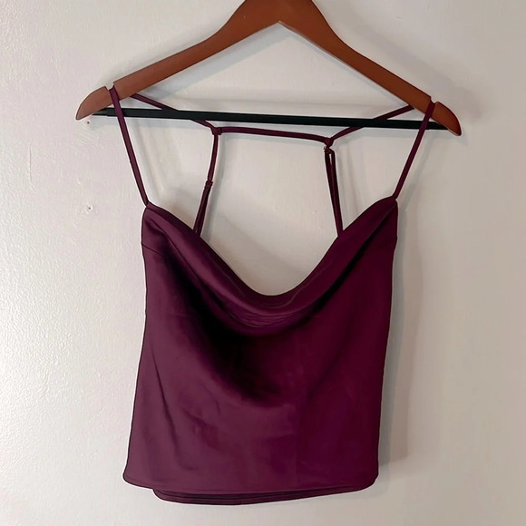 Lovers & Friends Raya Royal Plum Sexy Flirty Purple Satin Camisole Sz S - Picture 2 of 7